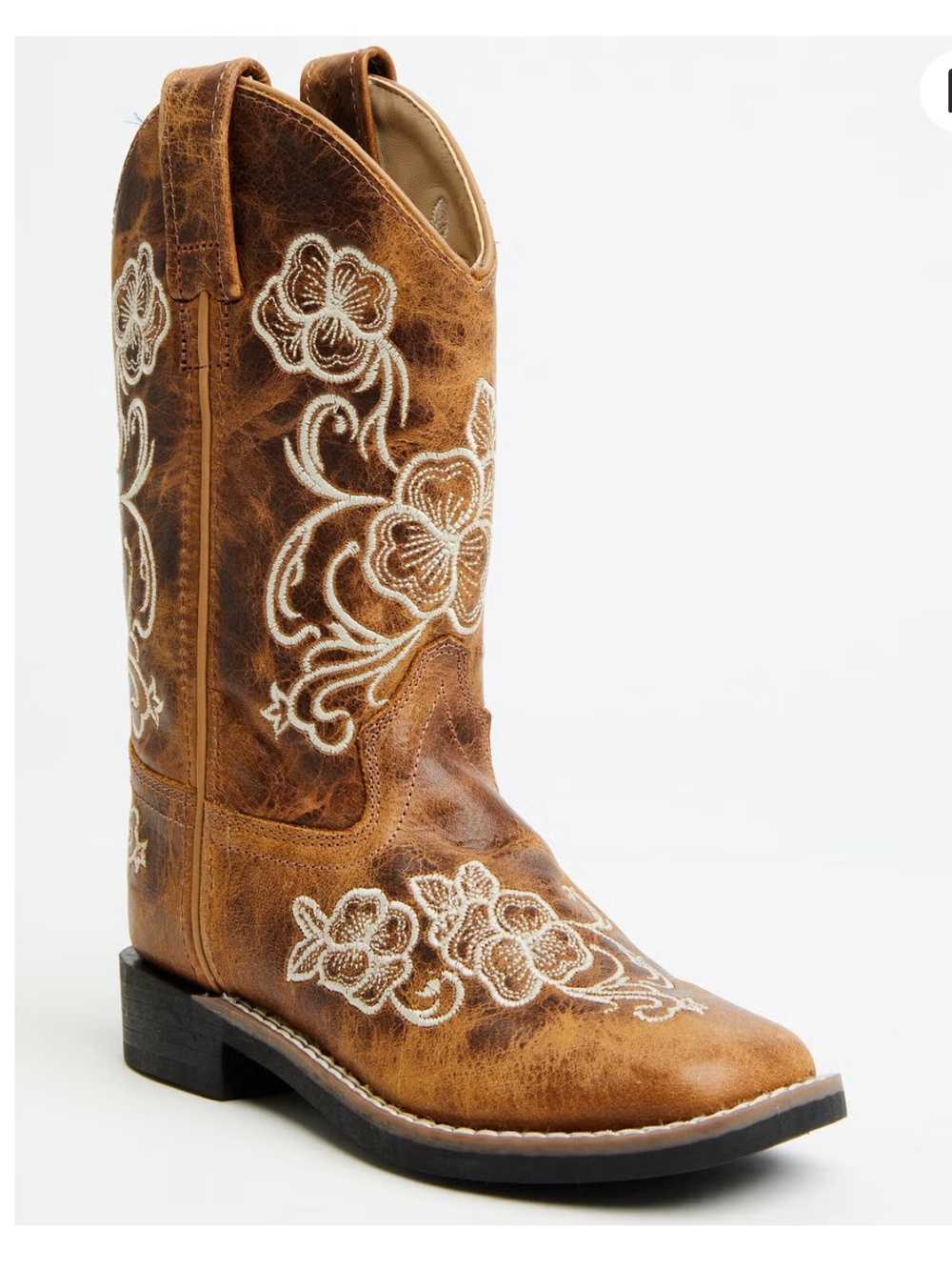 SHYANNE GIRLS' LITTLE LASY FLORAL EMBROIDERED WESTERN BOOTS - Size 2